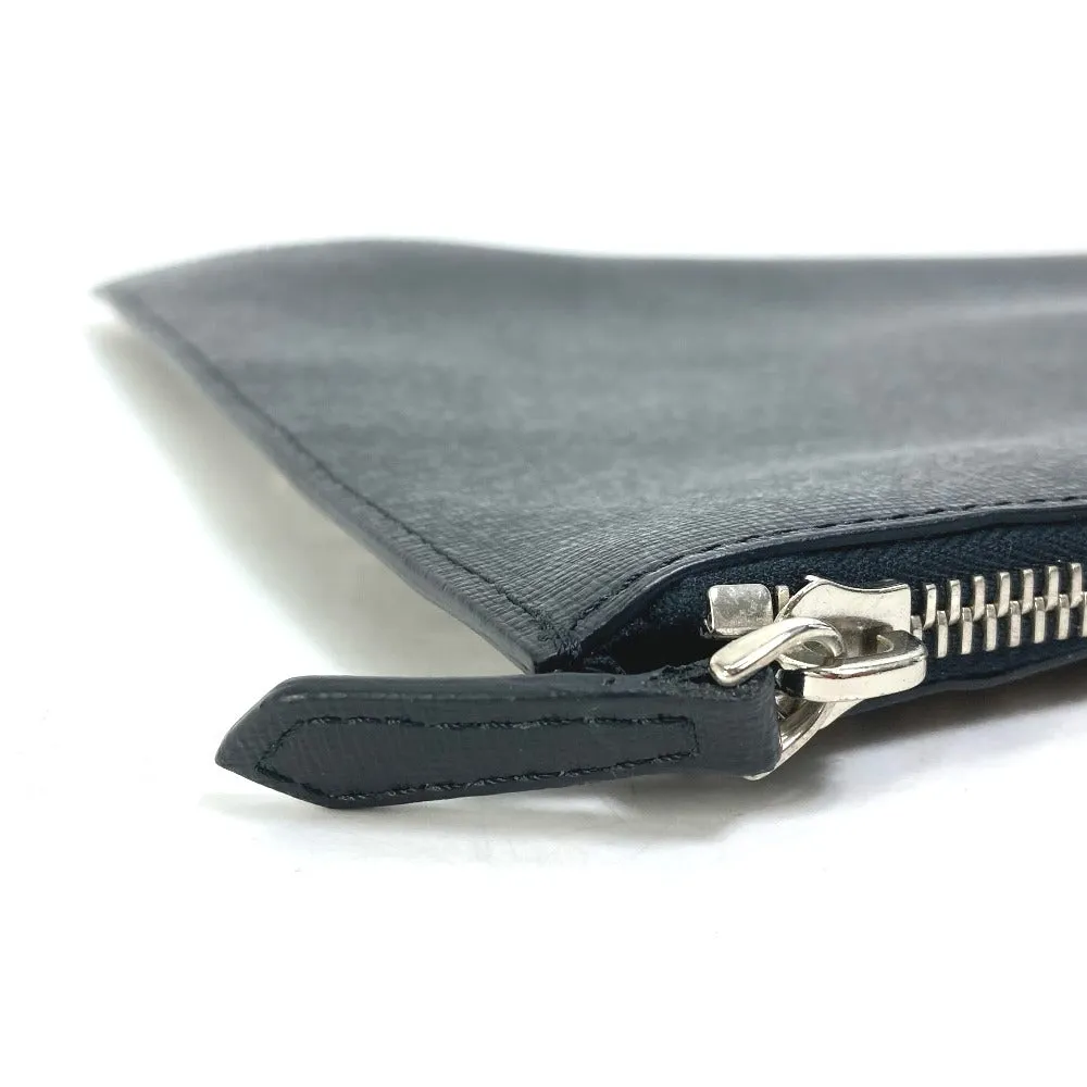 FENDI Clutch bag Leather, Fur black studded pouch Karl Lagerfeld Carlito