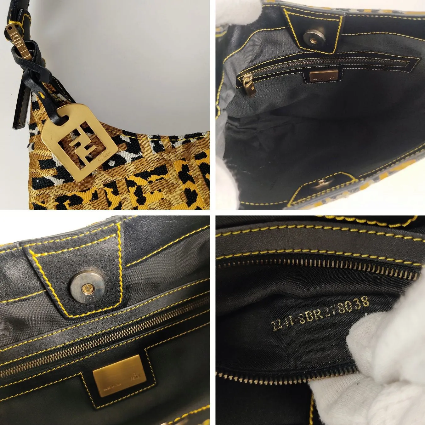 Fendi  Hobo handbag in animalier canvas - '10s
