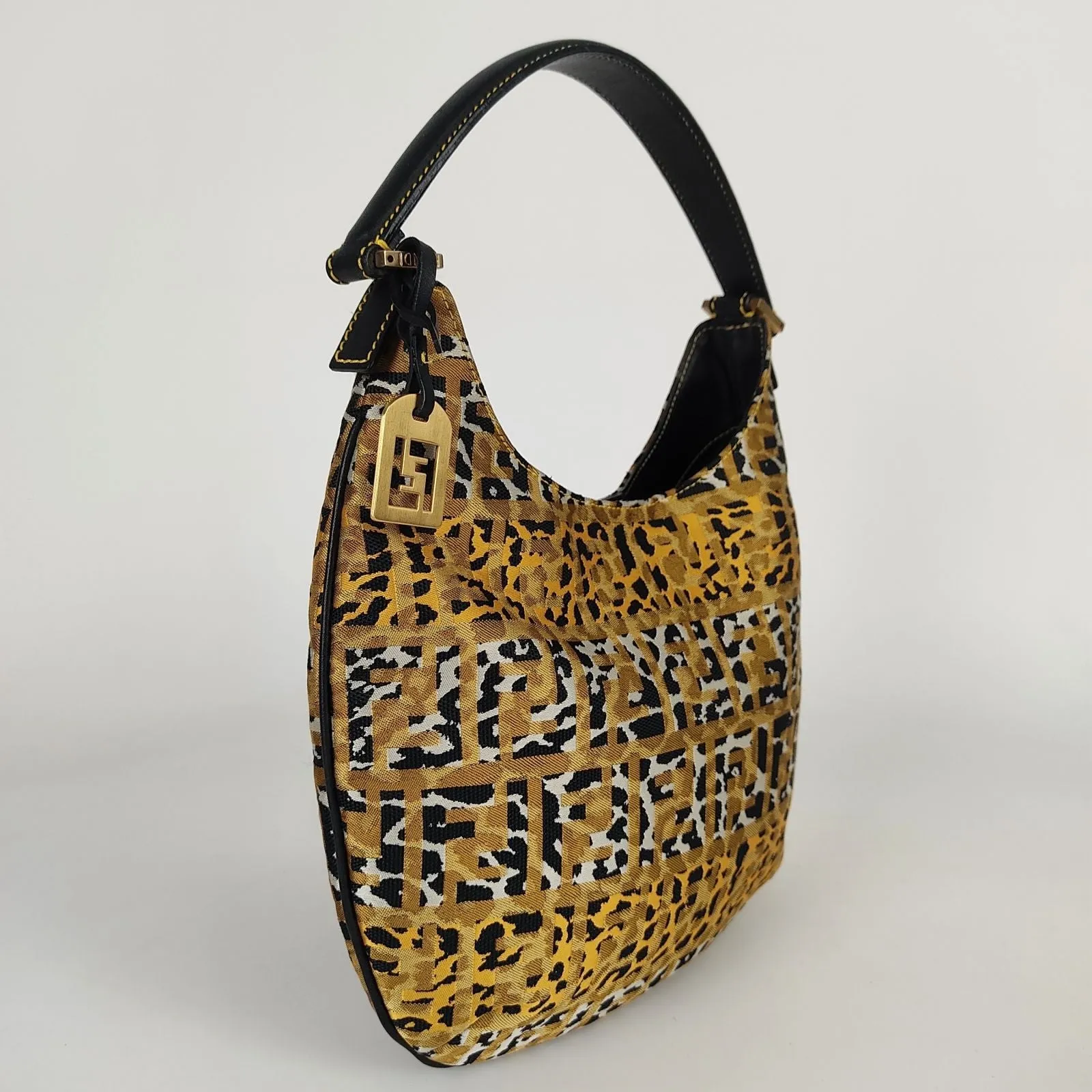 Fendi  Hobo handbag in animalier canvas - '10s