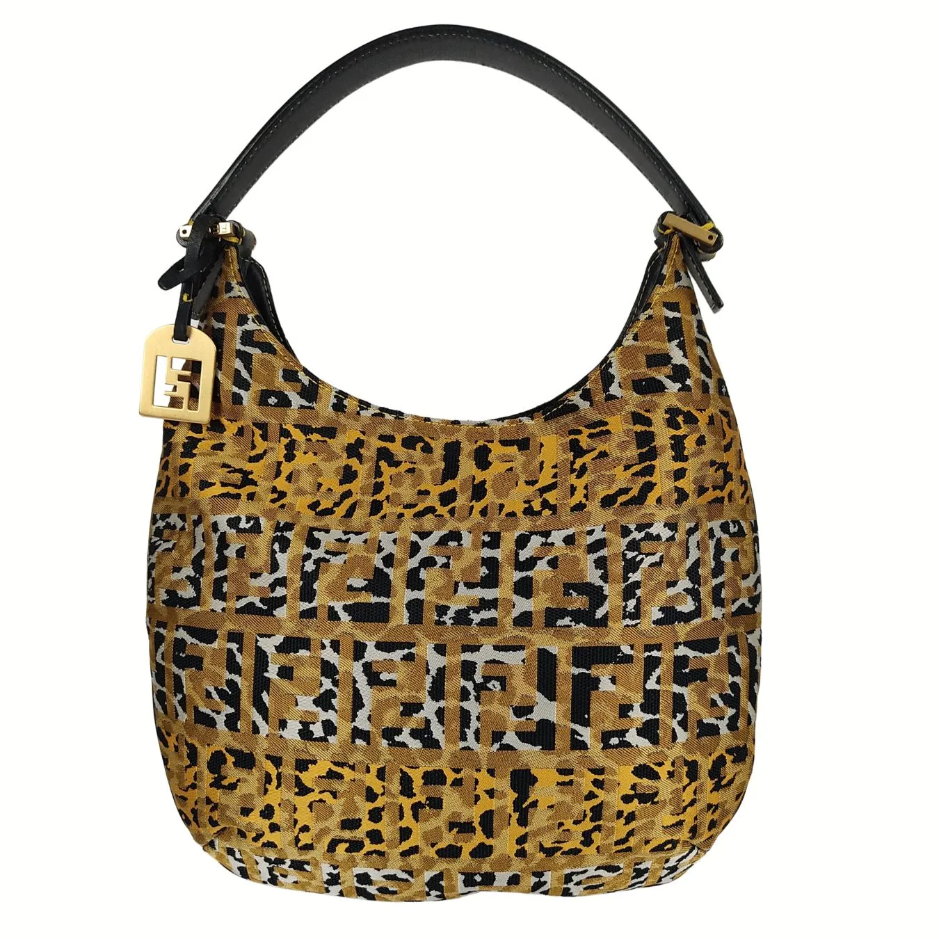 Fendi  Hobo handbag in animalier canvas - '10s