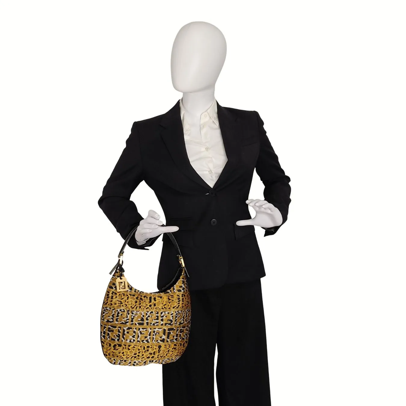Fendi  Hobo handbag in animalier canvas - '10s