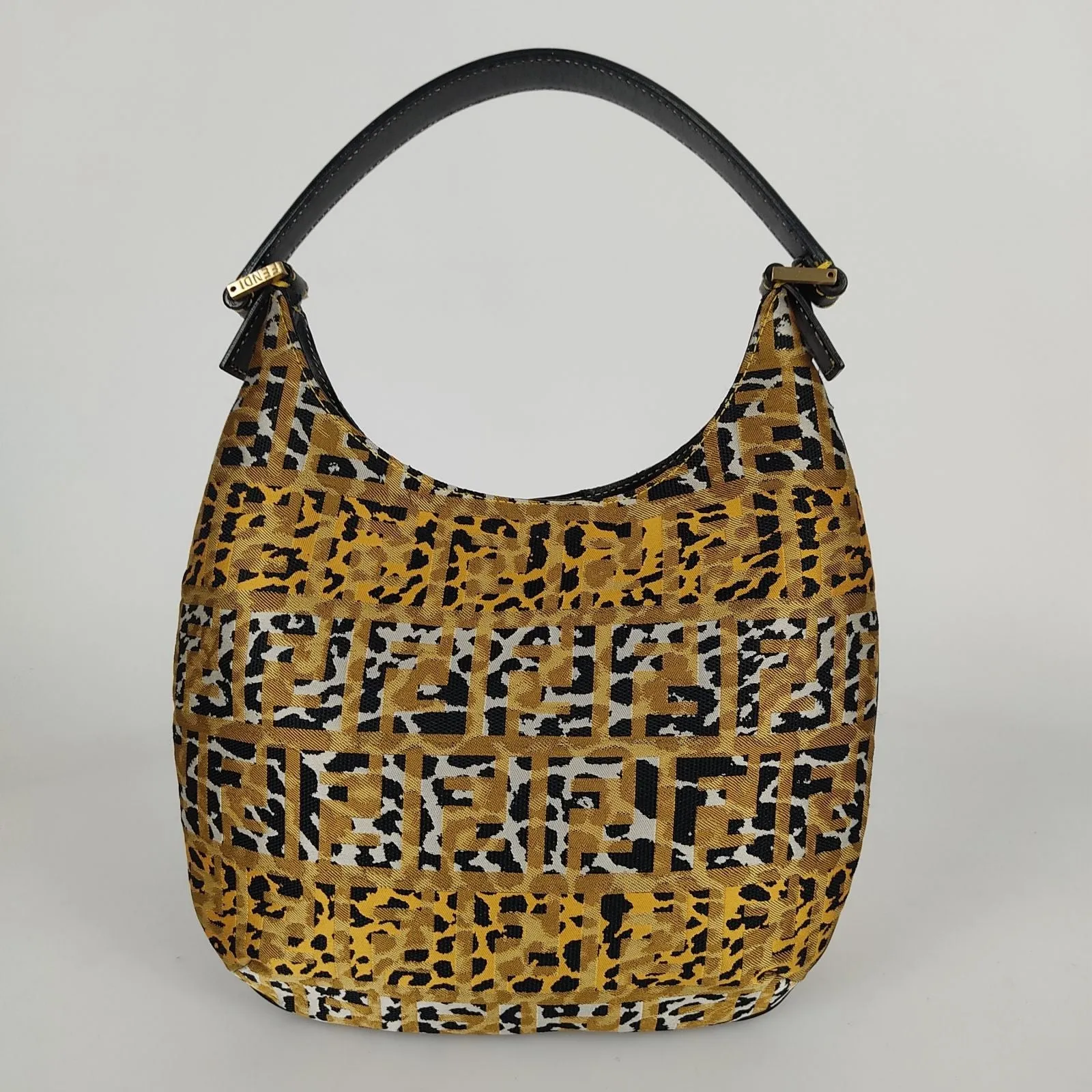 Fendi  Hobo handbag in animalier canvas - '10s