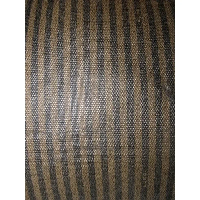 Fendi Xl Canvasleather Domed Top Two Way Brownblack Thin Stripe Print Leather And Coated Canvas Satc