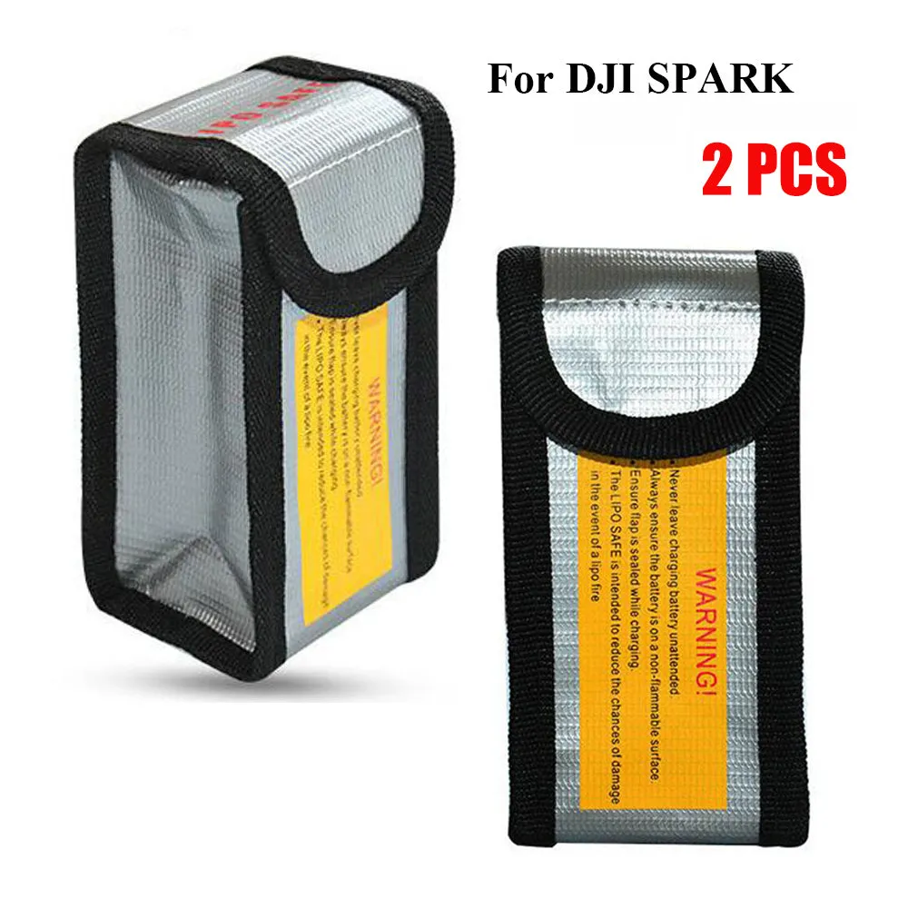 Fireproof LiPo Battery Bag for DJI Drone, Battery Safe Storage Bag LiPo Guard Pouch, 2 PCs/Pack