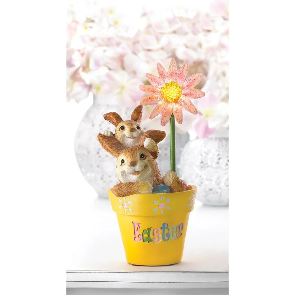 Flowerpot Frolic Easter Figurine