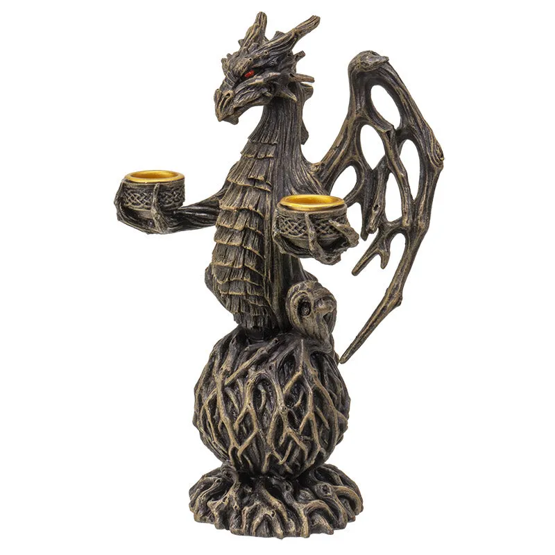 FOREST DRAGON CANDLEHOLDER C/12