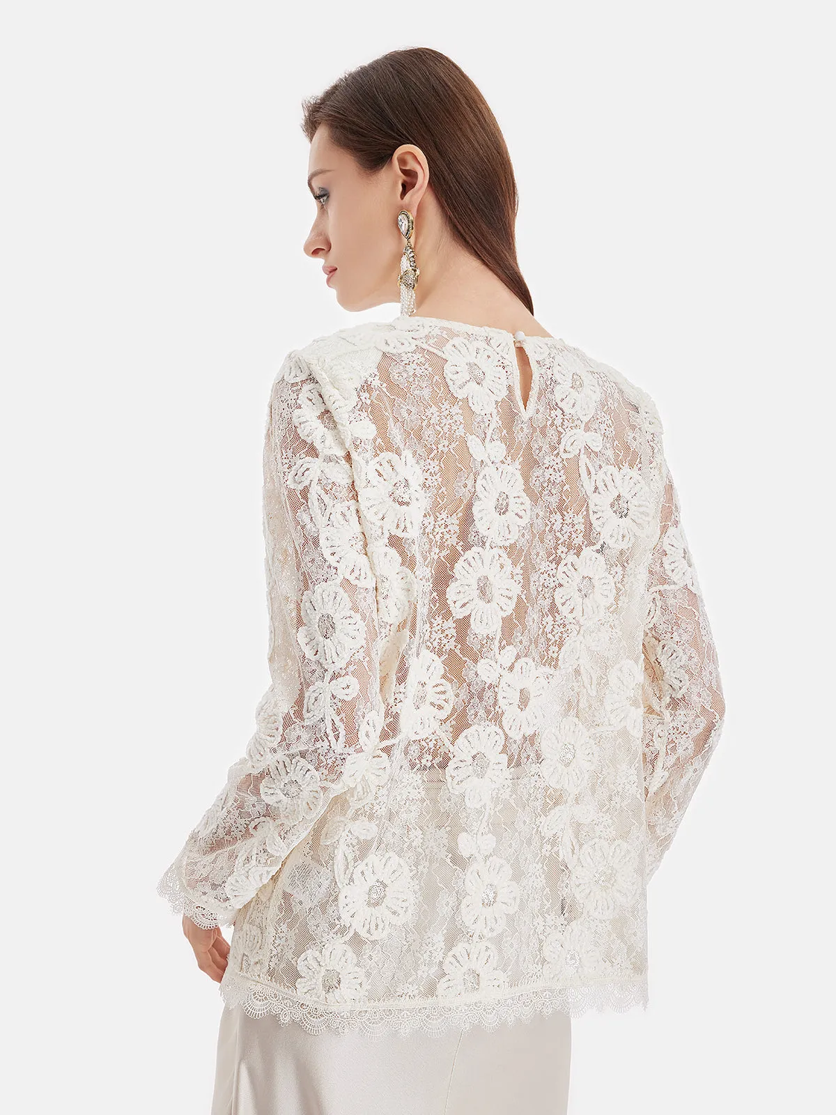Full Floral Lace Sheer Top