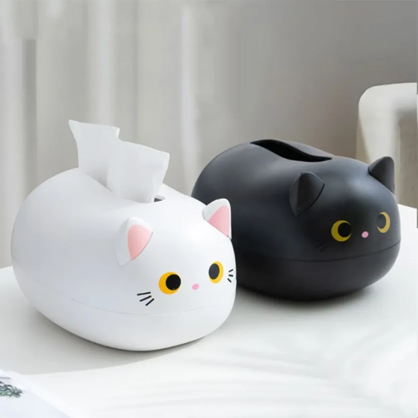 Funki Buys | Tissue Box Cover | Cute Cat Tissue Napkin Cover