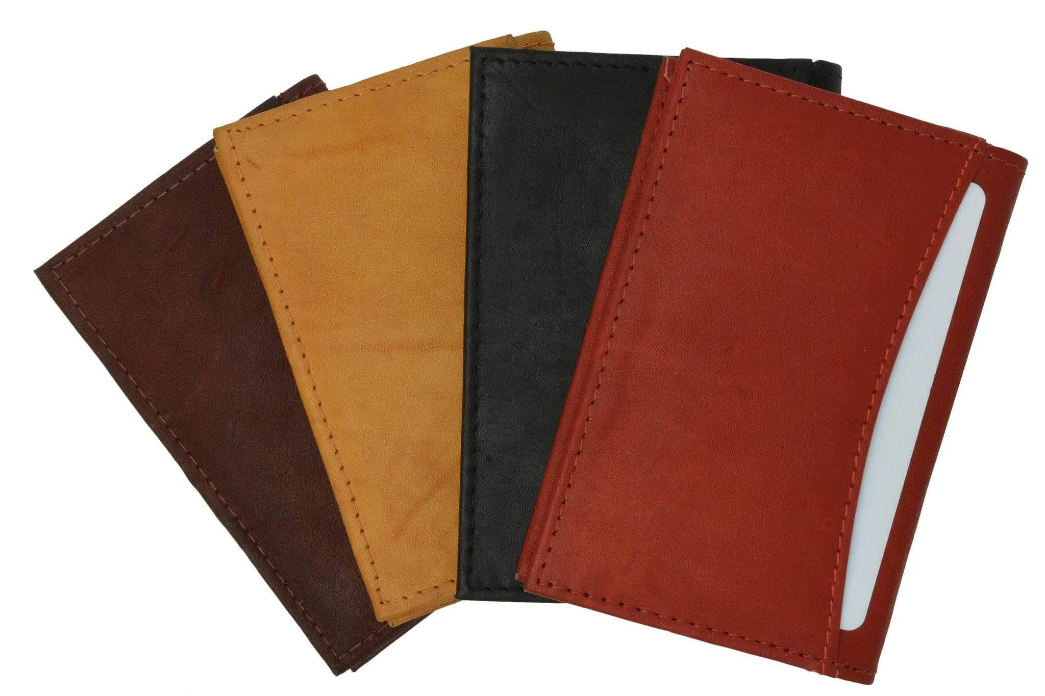 Genuine Leather Expandable Credit Card ID Business Card Holder Wallet 580 CF