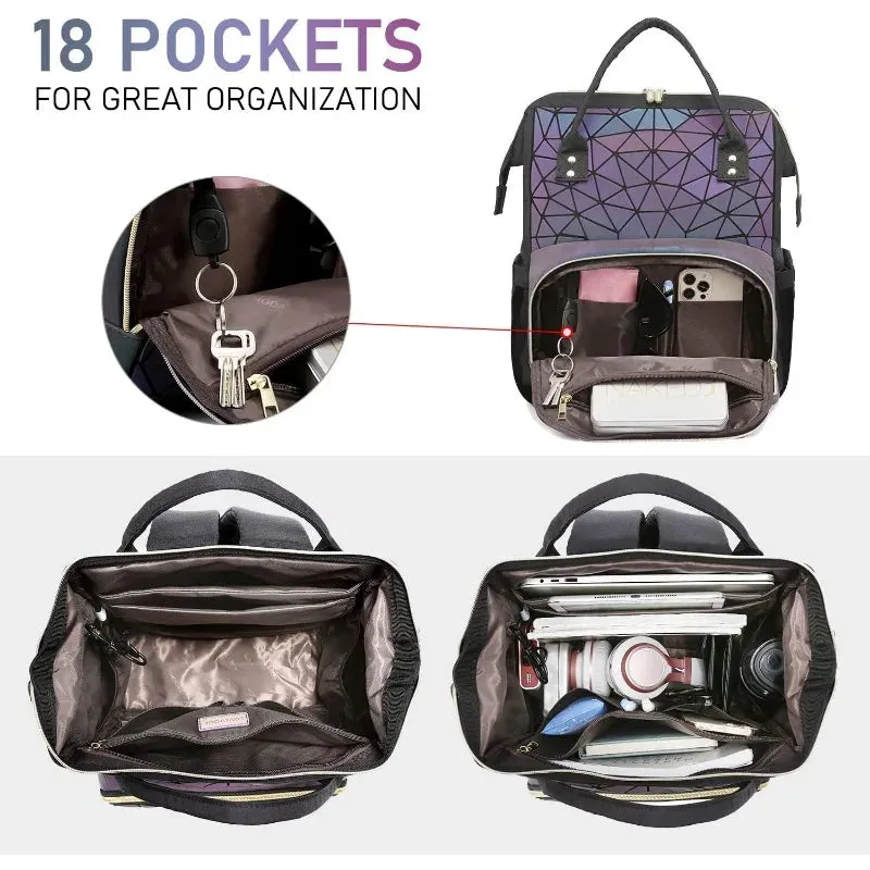Geometric Luminous Laptop Backpack