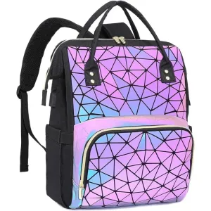 Geometric Luminous Laptop Backpack