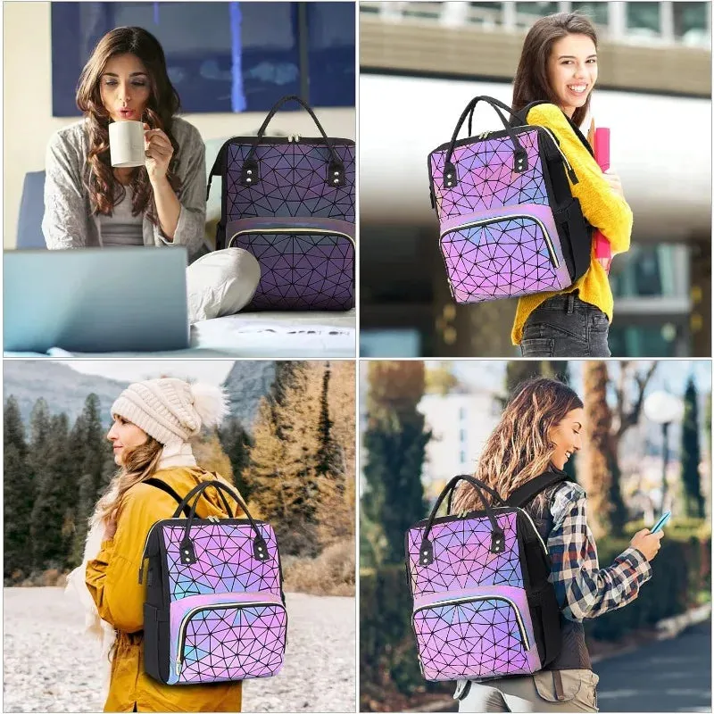 Geometric Luminous Laptop Backpack