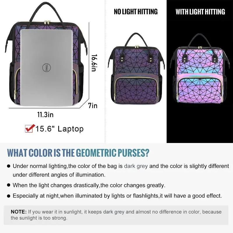 Geometric Luminous Laptop Backpack
