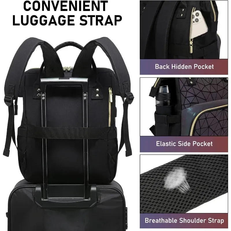Geometric Luminous Laptop Backpack