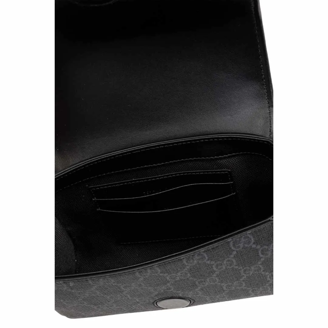 GG Supreme Leather Black Messenger Bag