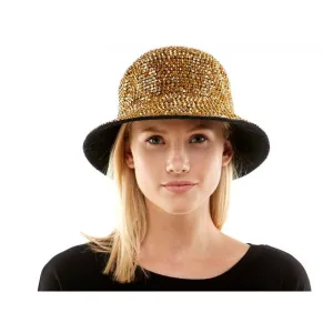 Gold Bucket Hat with Precious Stones for Adults