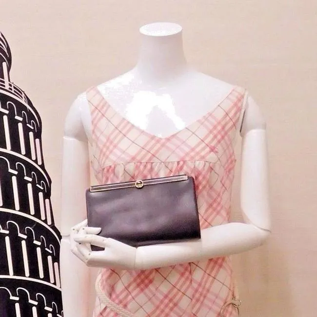 Gucci Chocolate Brown Leather  Interlocking G Clutch