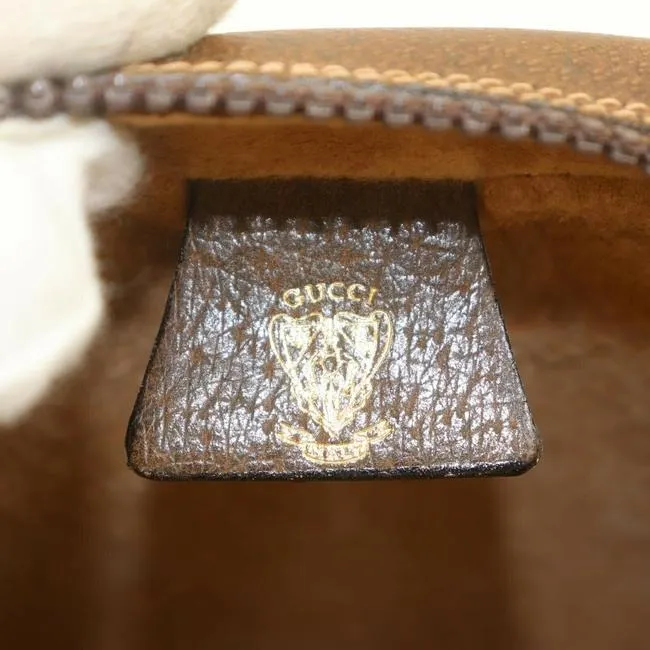Gucci Gg Supreme Two Way Brown Guccissima Print Coated Canvas And Leather Shoulder Bag