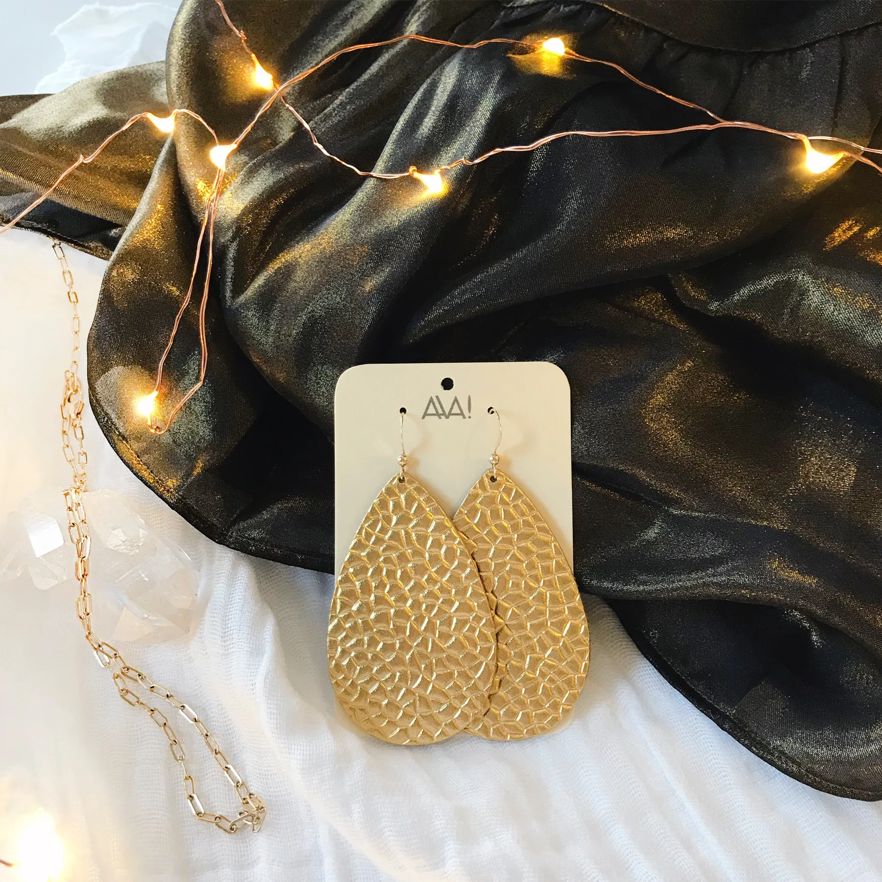Hammered Gold Teardrops