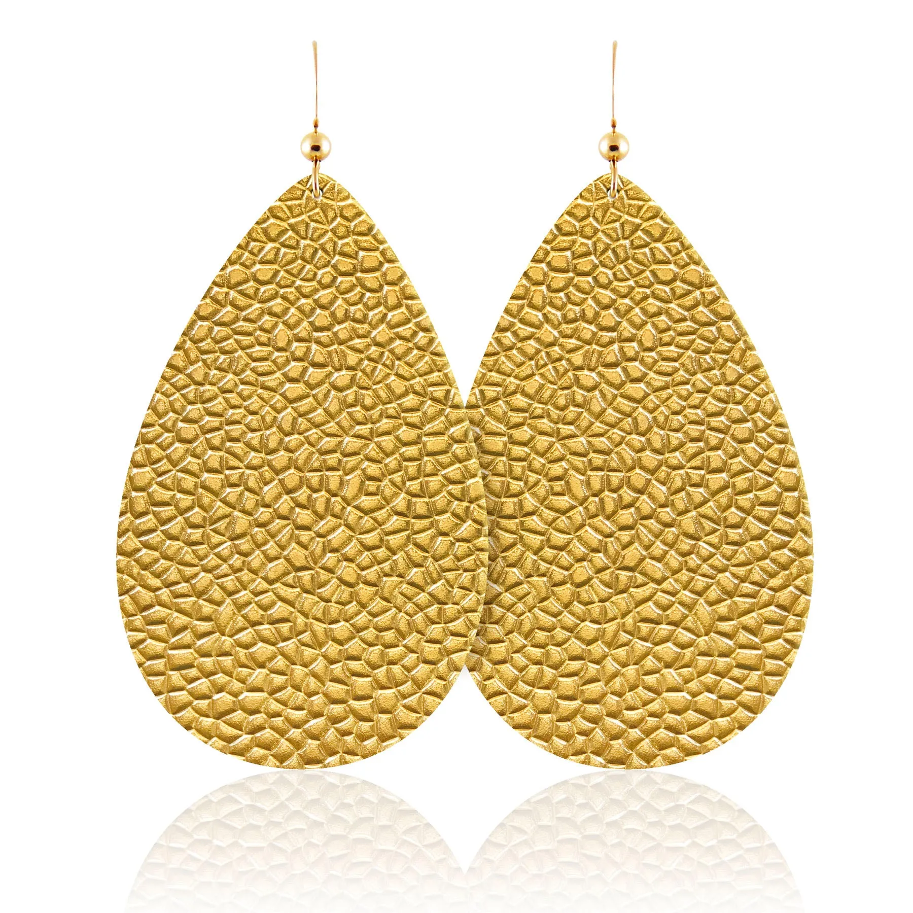 Hammered Gold Teardrops