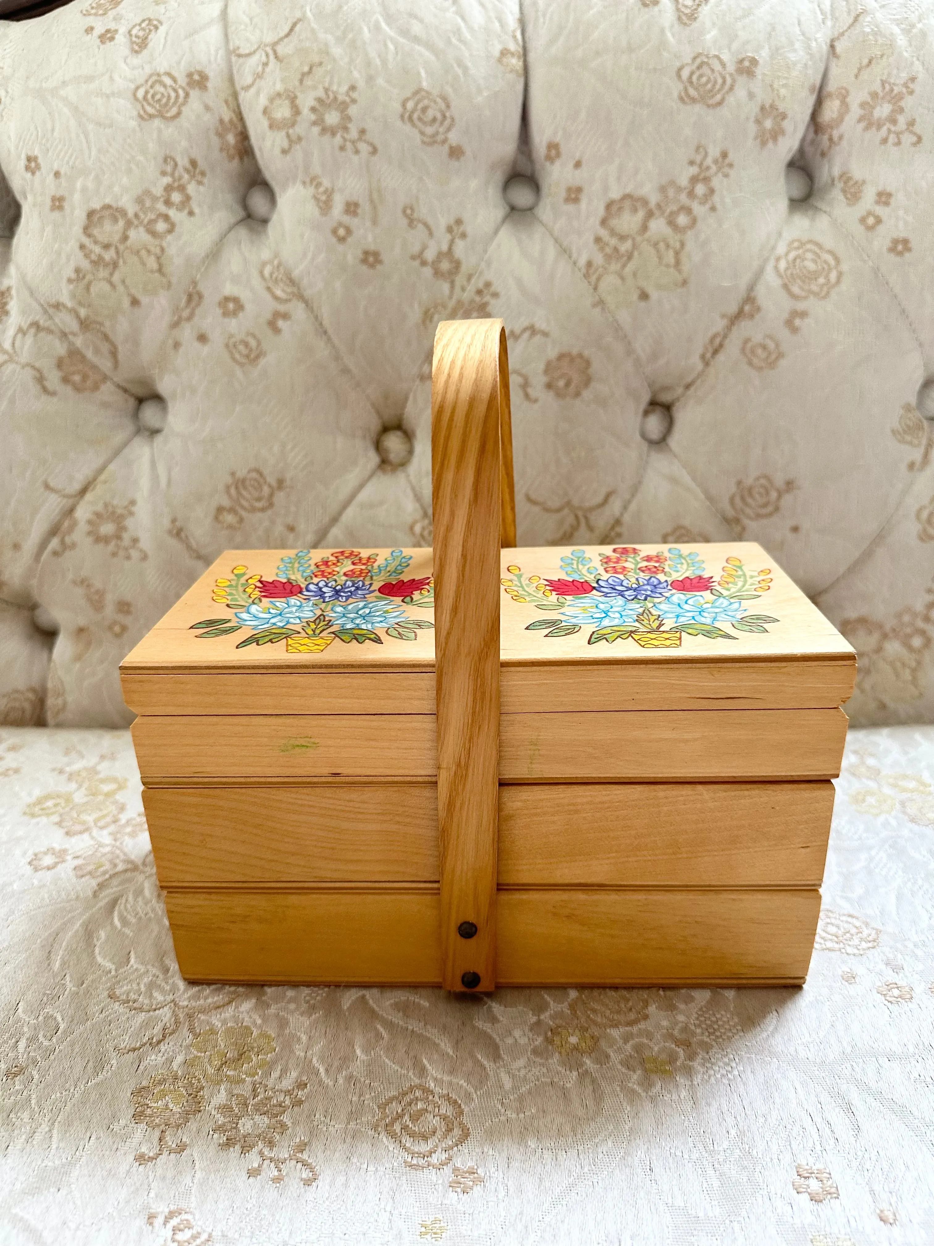 Hand Painted Wooden Handbag Box