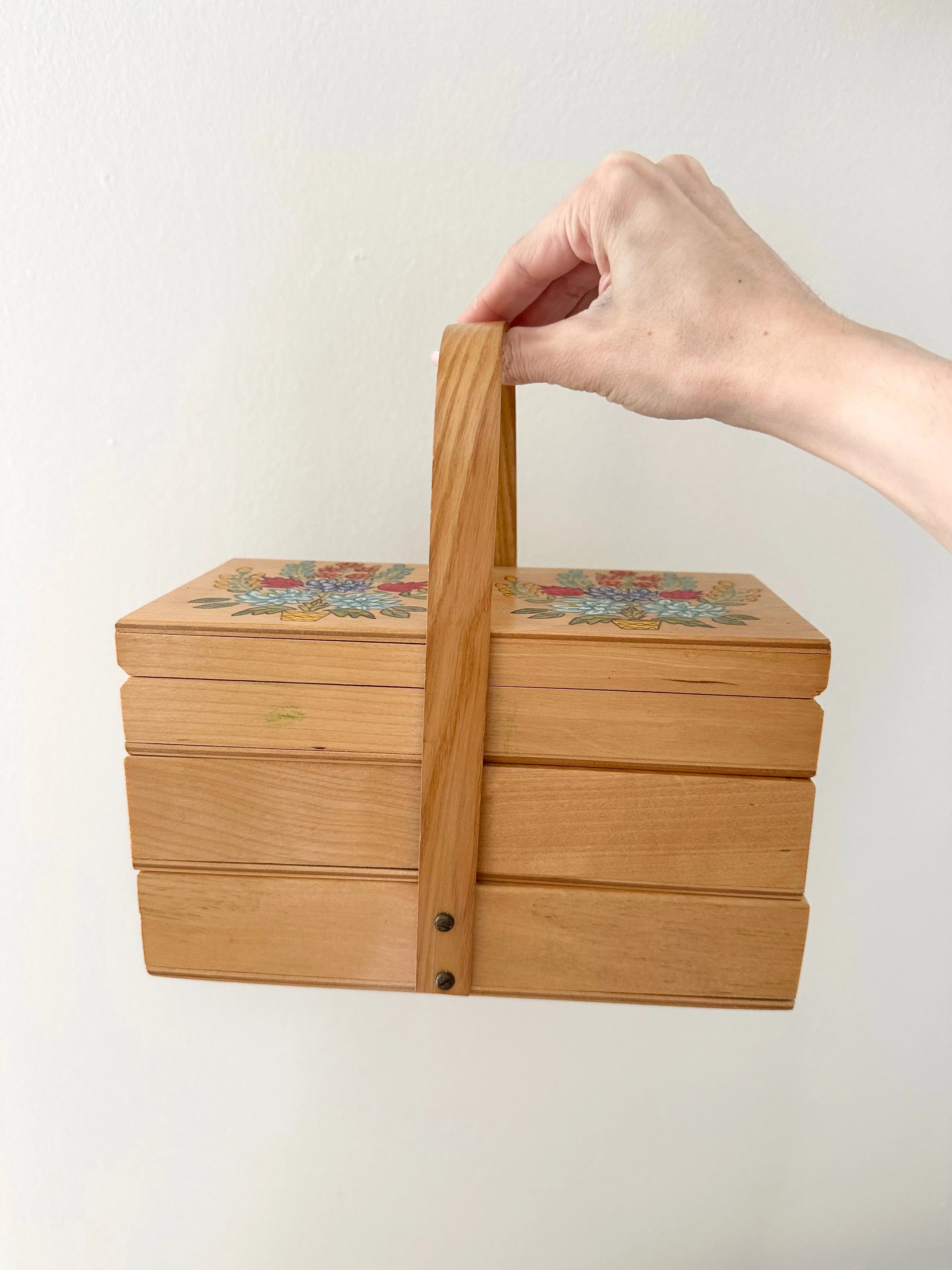 Hand Painted Wooden Handbag Box