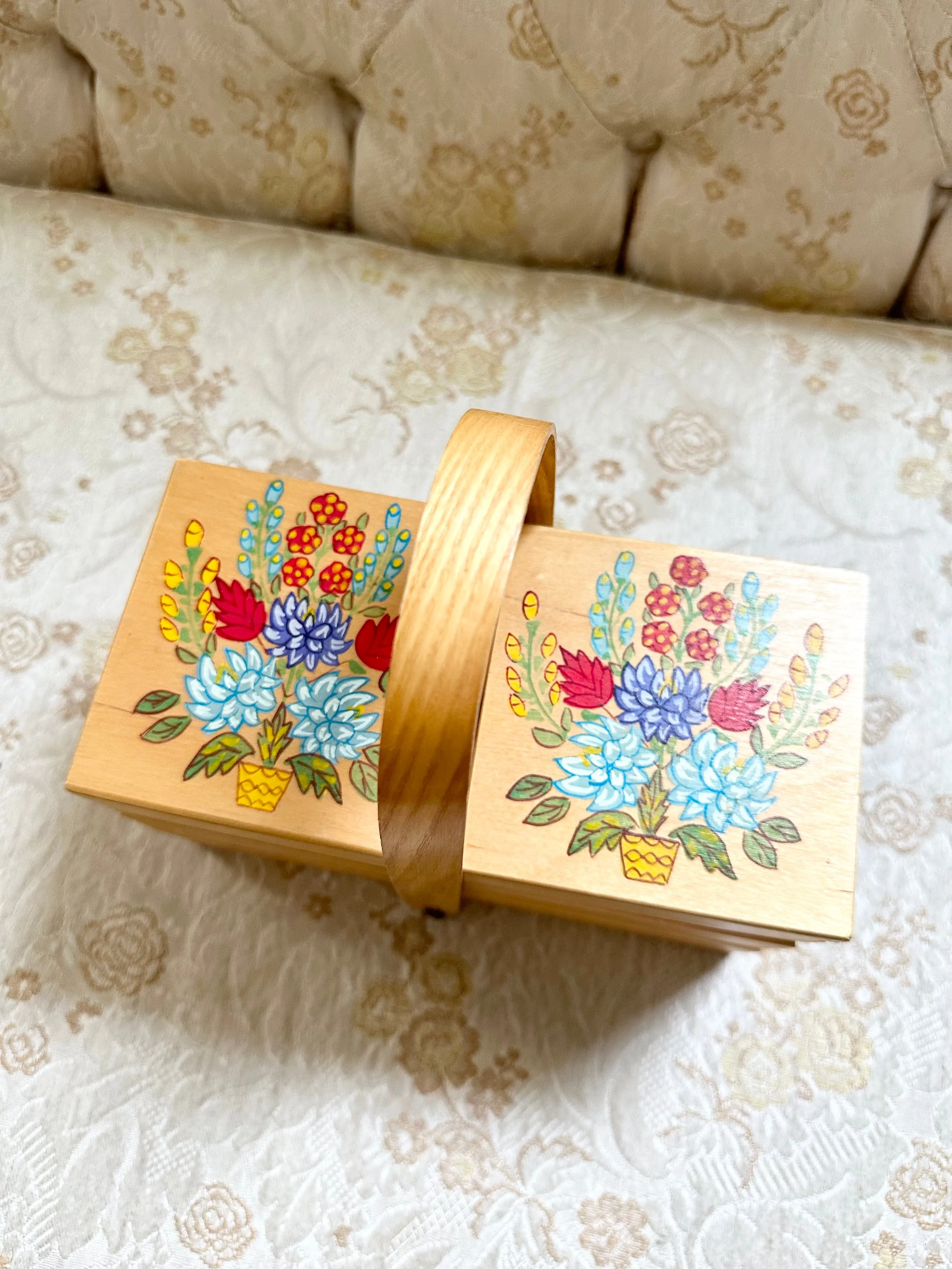Hand Painted Wooden Handbag Box