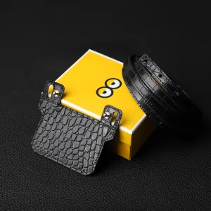 Handmade and Customized Short insert with Wallet strap in black crocodile,Fit In Constance Slim wallet,Roulis Slim wallet