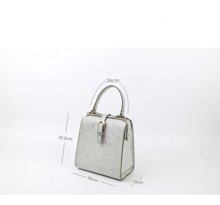 Handmade Womens Green Leather Doctor Handbag Side Purse Doctor Purse for Women