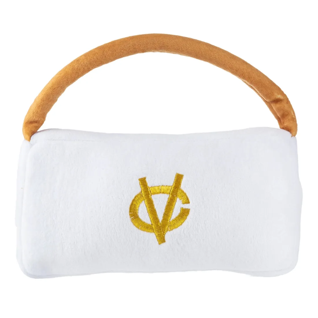 Haute Diggity Dog White Chewy Vuiton Purses Squeaker Dog Toy