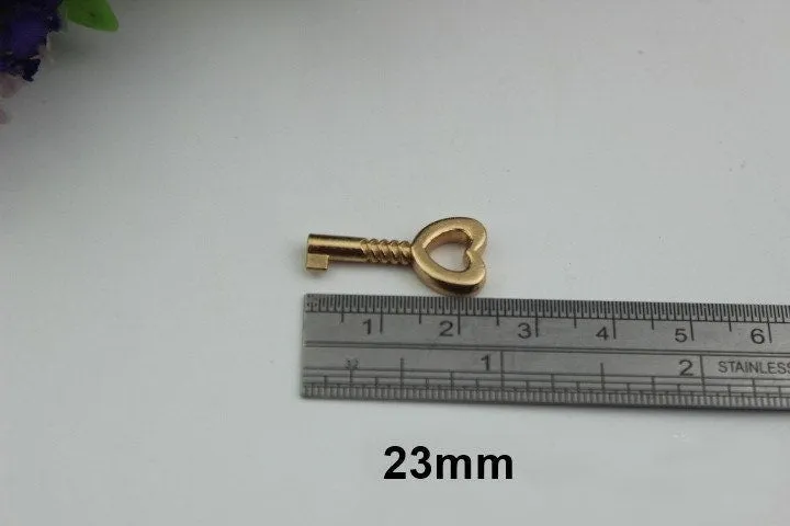 Heart Love Padlock 1" 38x23 mm Purse Charm Organizer Luggage Hardware Antique Gold Lock And Key Closure Small Bag Clutch Metal Accessories