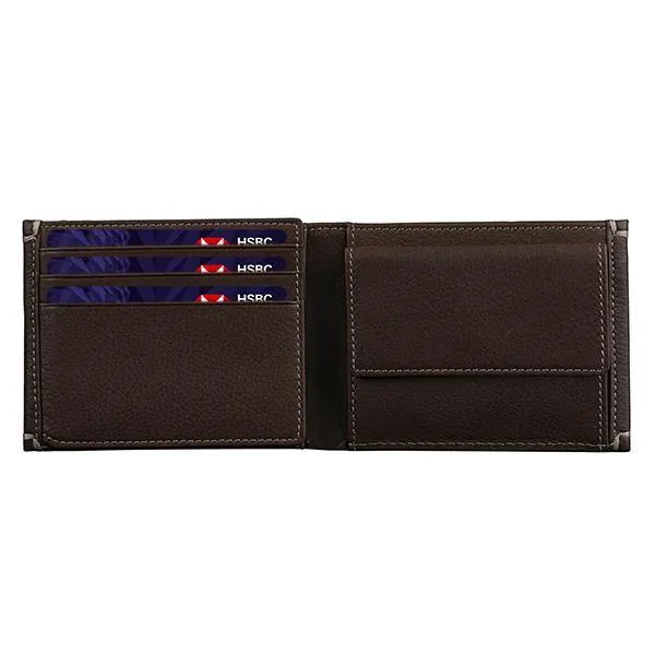 Henry Gent's Leather Wallet  | 100% Pure Leather |  Lifetime Warranty |  Colour : Dark Brown & Black