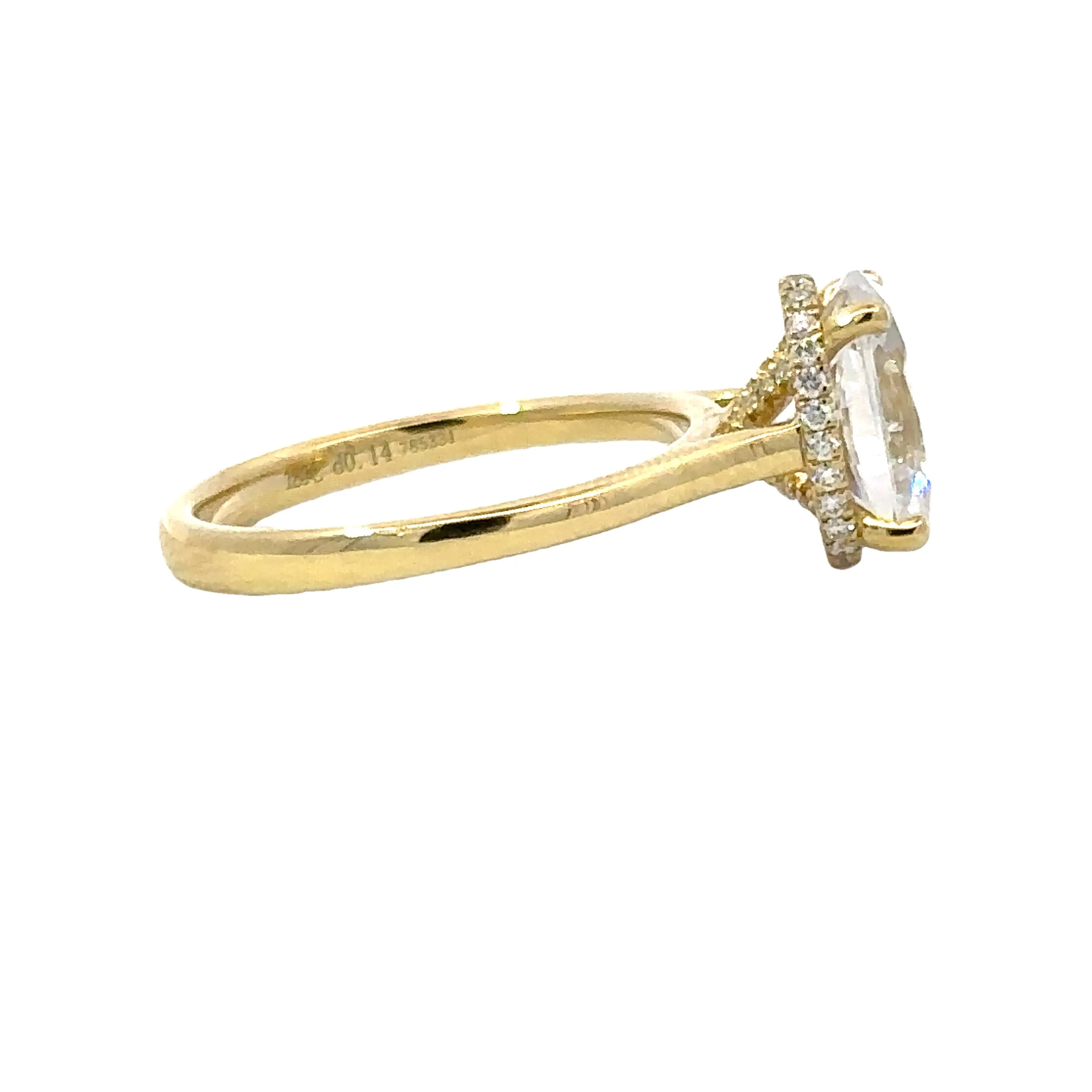 Hidden Halo Engagement Ring in 18K Yellow Gold