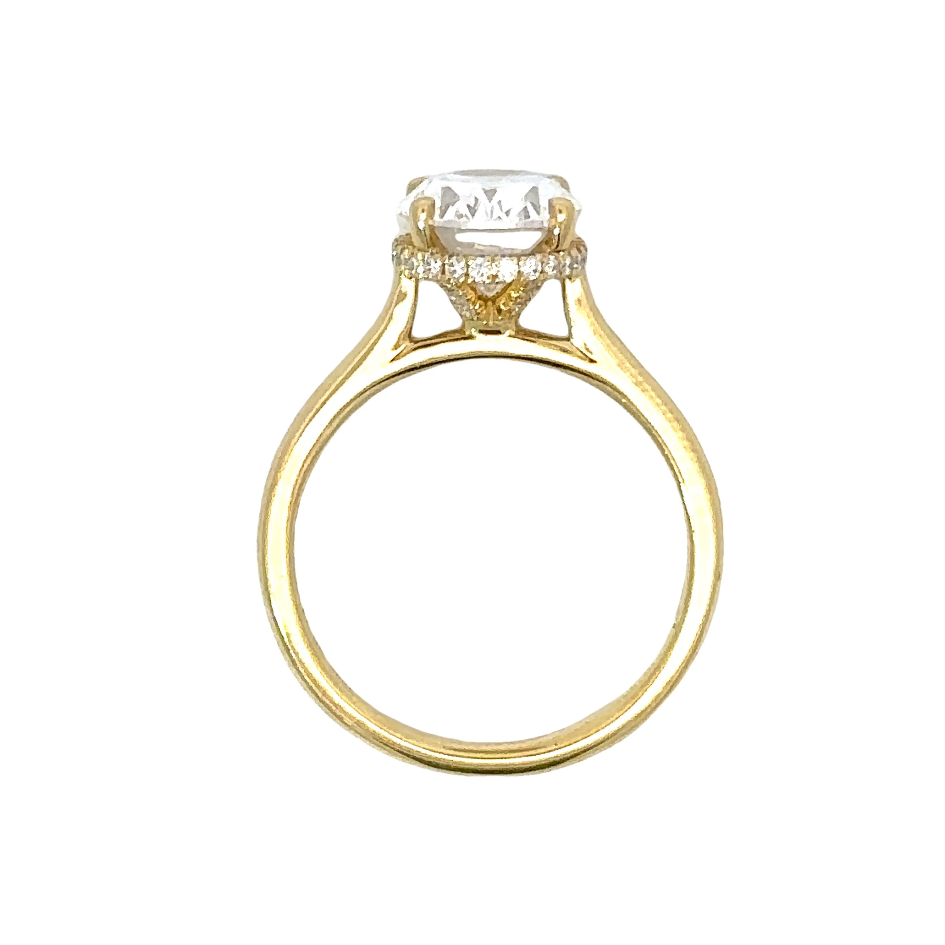 Hidden Halo Engagement Ring in 18K Yellow Gold