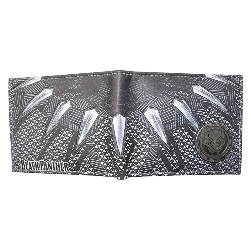 High Quality Metal Design Comics Marvel Wallet Marvel Hero Deadpool Punisher Thor Purse PU Leather with Zipper Coin Pocket