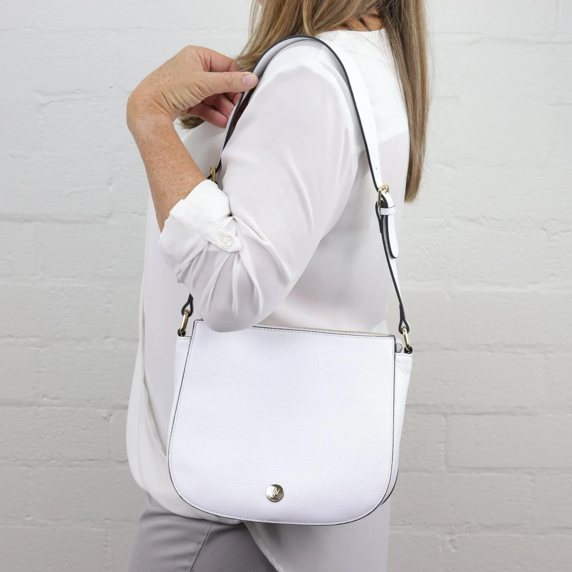 Ingrid pebbled leather shoulder bag