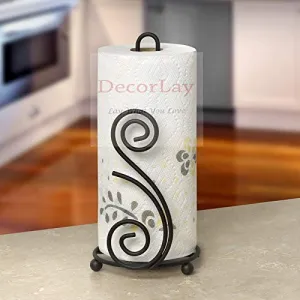 Iron Paper Towel Holder, Napkin Holder, Tissue Roll Holder 5x5x10 Inches