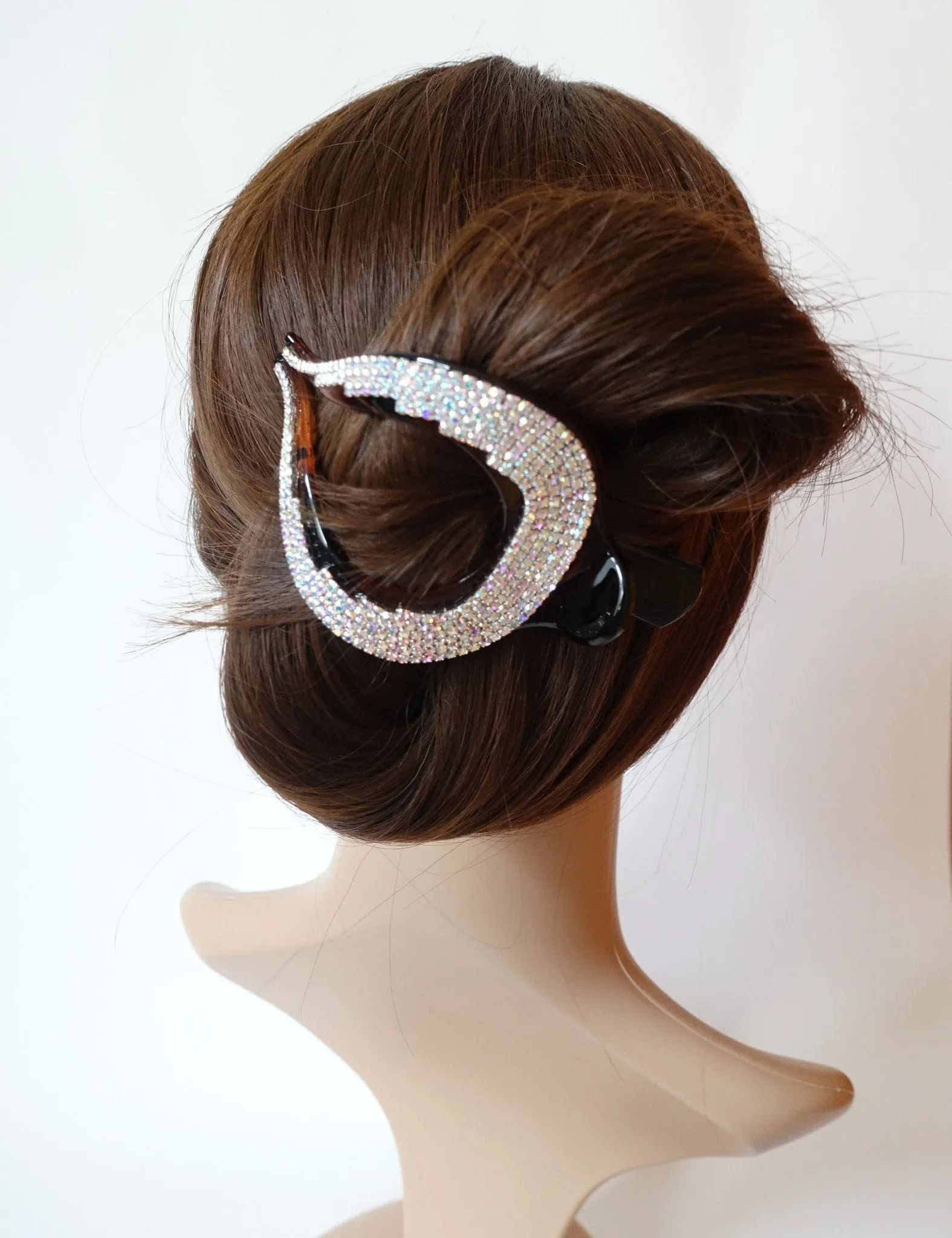 Jaw Hair Claw Dazzling 6 Row Cubic Rhinestone Gift Hair Clip Accessories clamp