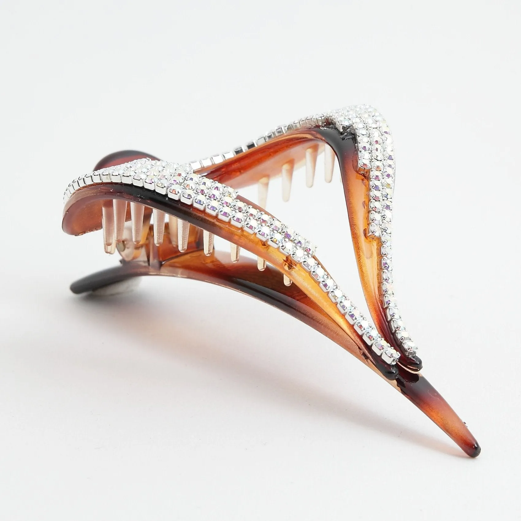 Jaw Hair Claw Dazzling 6 Row Cubic Rhinestone Gift Hair Clip Accessories clamp
