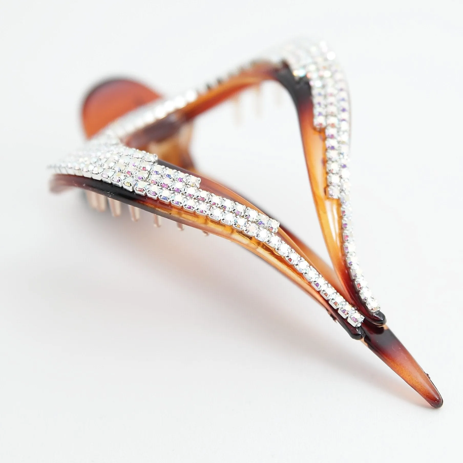 Jaw Hair Claw Dazzling 6 Row Cubic Rhinestone Gift Hair Clip Accessories clamp