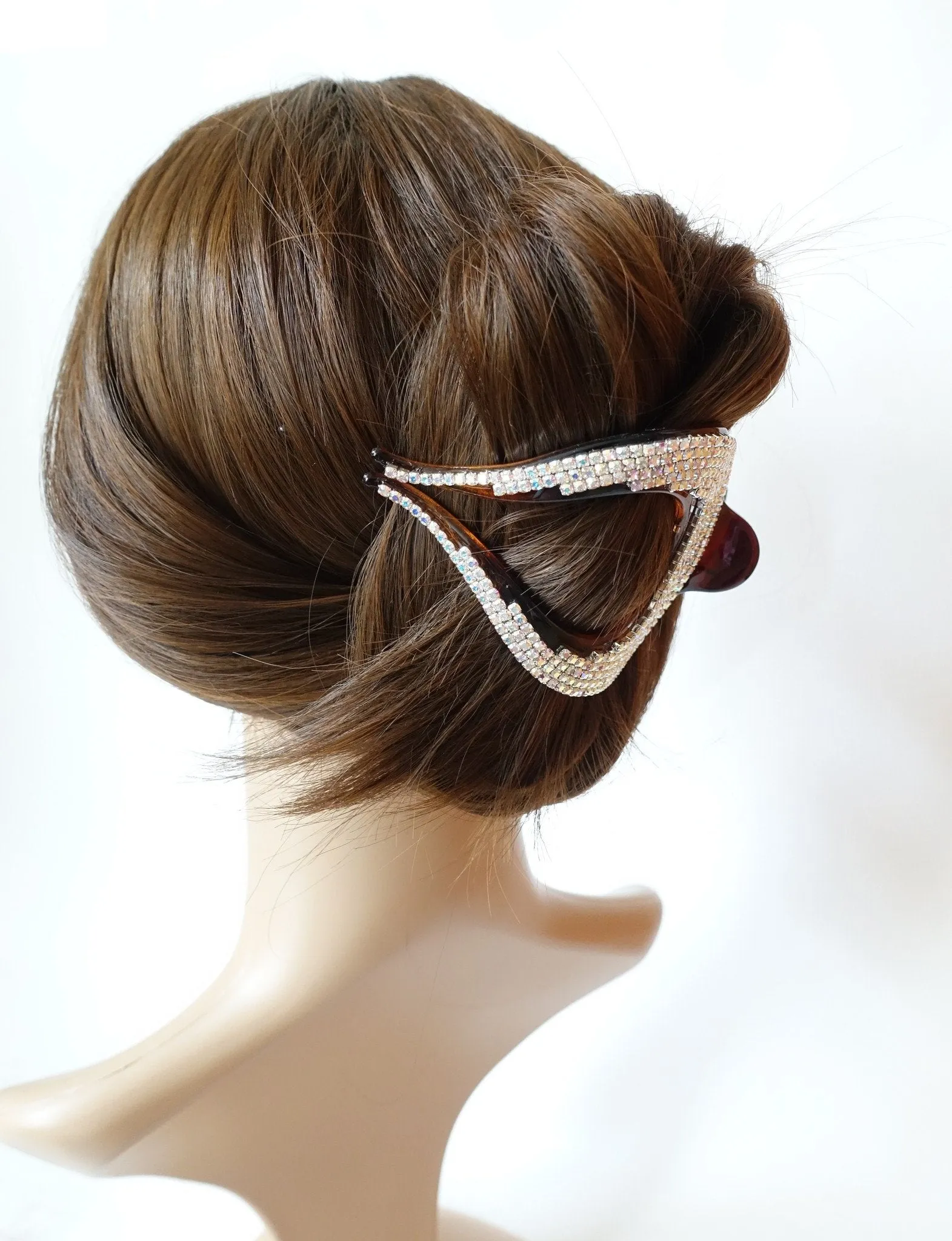 Jaw Hair Claw Dazzling 6 Row Cubic Rhinestone Gift Hair Clip Accessories clamp