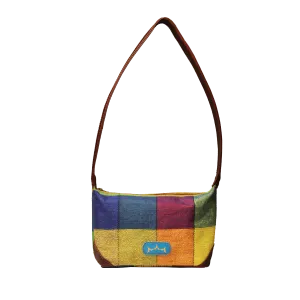 Jute Leather Vanity Bag Multicolor