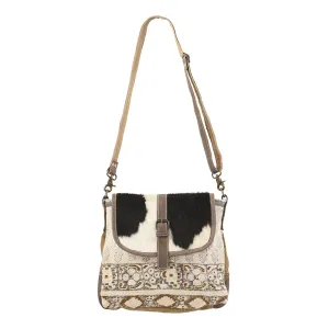 KB145 - KB145-MESSENGER Real Cowhide Leather and Upcycled Canvas Ladies Bag 11 x 13 - KB145