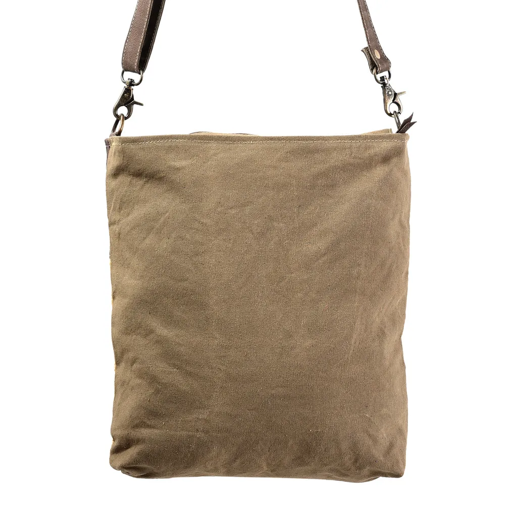 KB400 - KB400 -MESSENGER Leather and Upcycled Canvas Ladies Bag Standard KB400 - KB400