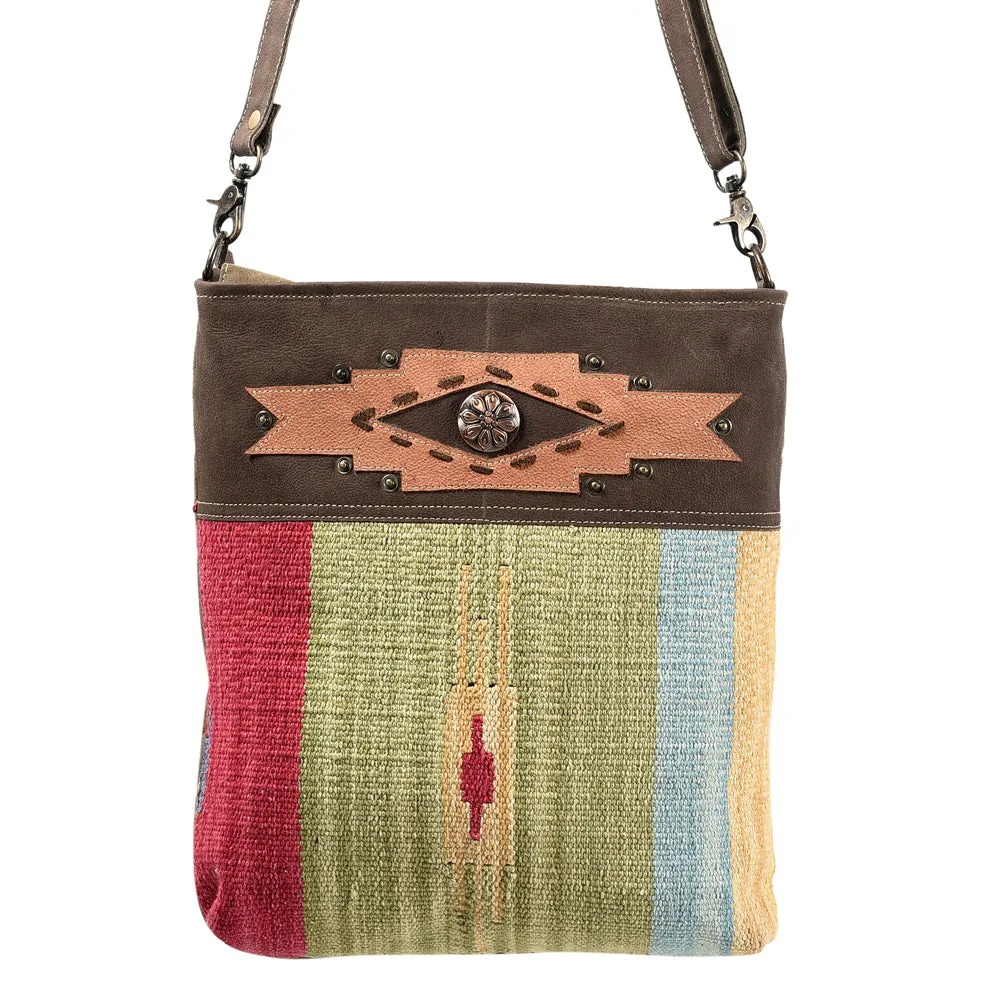 KB400 - KB400 -MESSENGER Leather and Upcycled Canvas Ladies Bag Standard KB400 - KB400