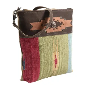 KB400 - KB400 -MESSENGER Leather and Upcycled Canvas Ladies Bag Standard KB400 - KB400