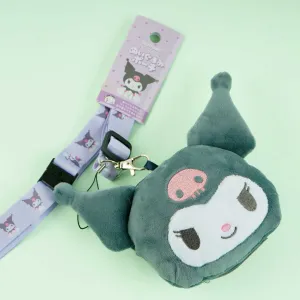 Kuromi Fluffy Coin Purse With Neck Strap