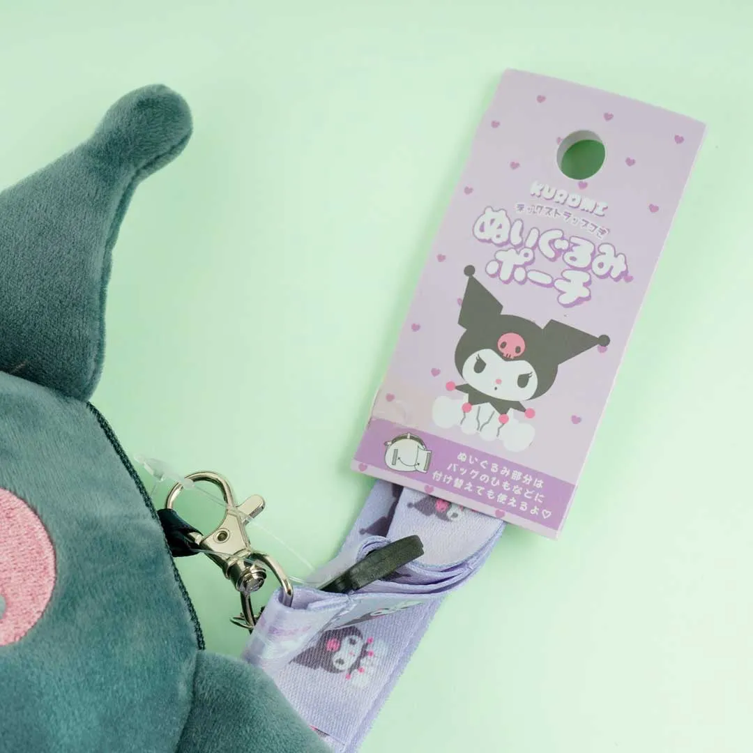 Kuromi Fluffy Coin Purse With Neck Strap