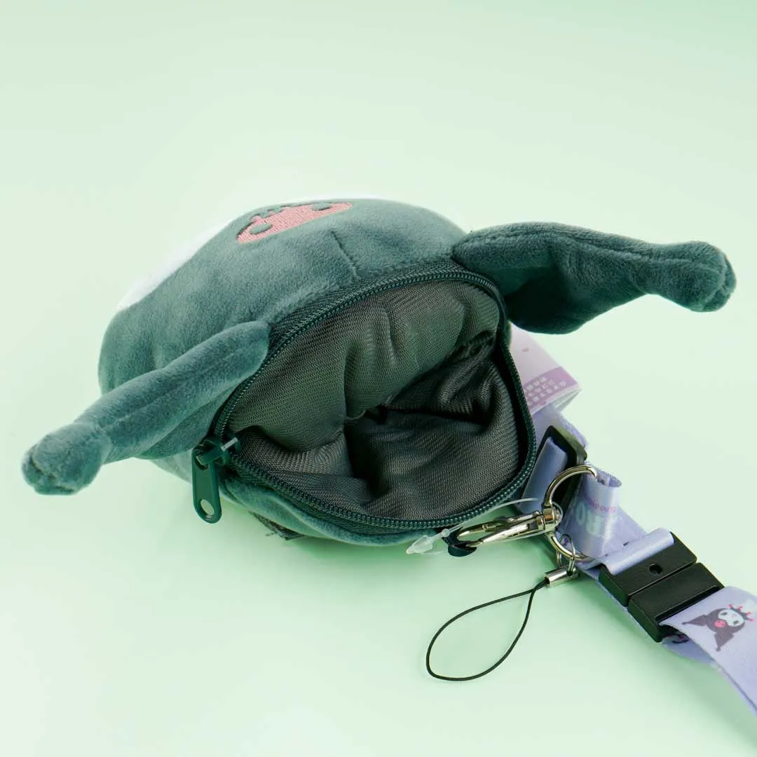 Kuromi Fluffy Coin Purse With Neck Strap