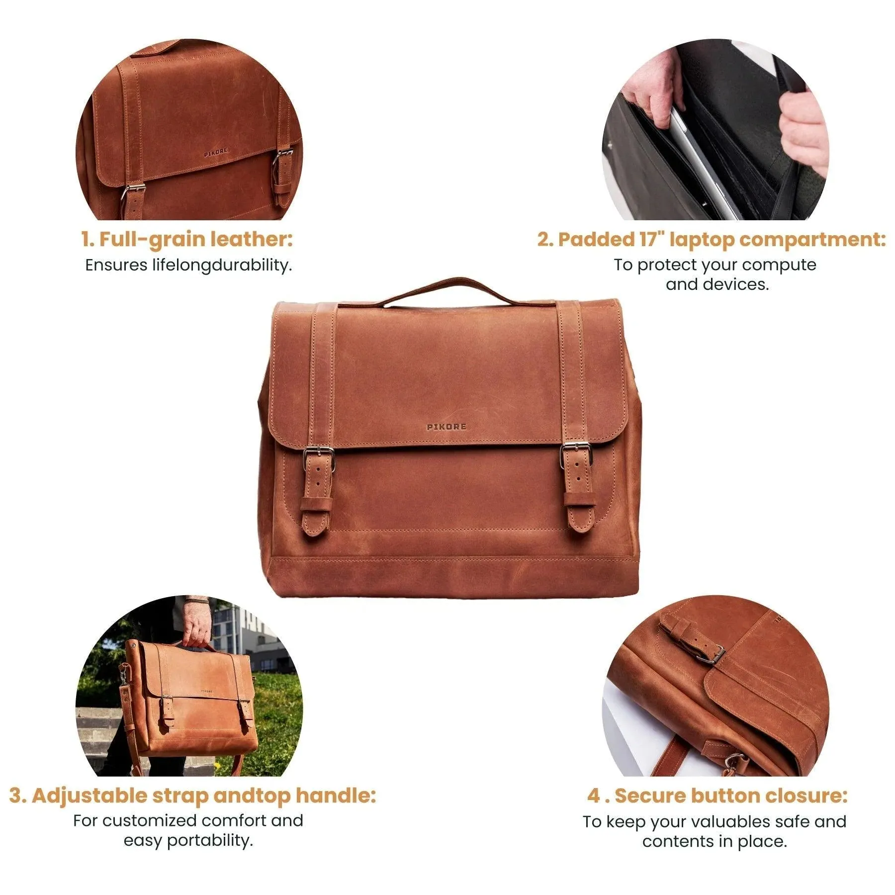 Laptop Messenger Leather bag
